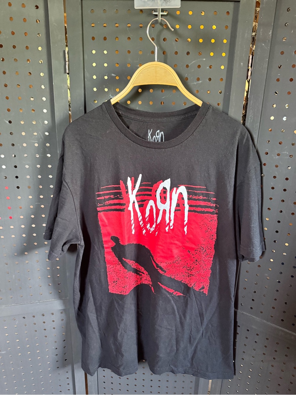 Korn Graphic Band Tee - Black with Red Print